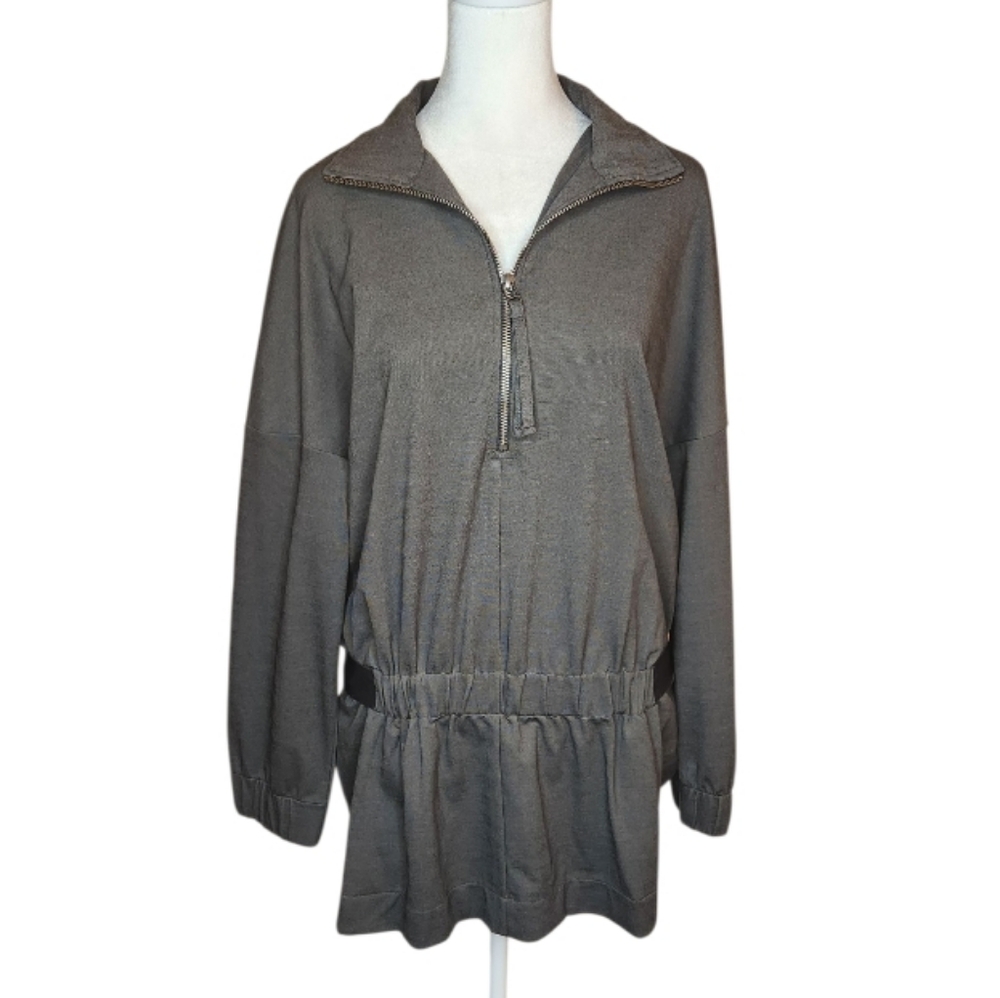 Epoque Evolution Grey Half Zip Pullover Elastic Waist Size Small